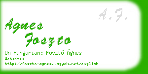 agnes foszto business card