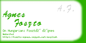 agnes foszto business card